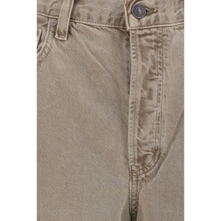Brown Cotton Casual Pants