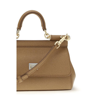 Beige Calf Leather Bos Taurus Handbag