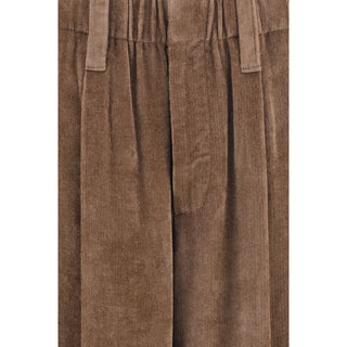 Brown Viscose Casual Pants