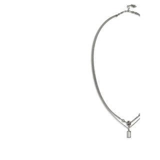 Collar de latón plateado