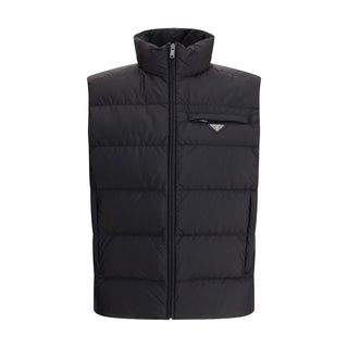 Black Recycled Polyamide Sleeveless Jacket