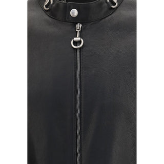 Black Calf Leather Bos Taurus Biker Jacket