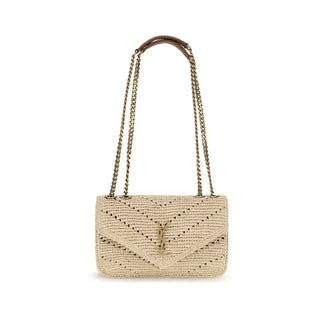 Beige Raffia Shoulder Bag