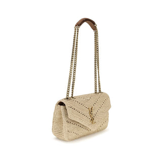 Beige Raffia Shoulder Bag