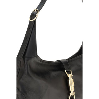 Bolso de hombro Bos Taurus de piel de becerro negra