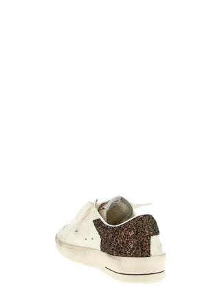 White Leather Low Top Sneakers