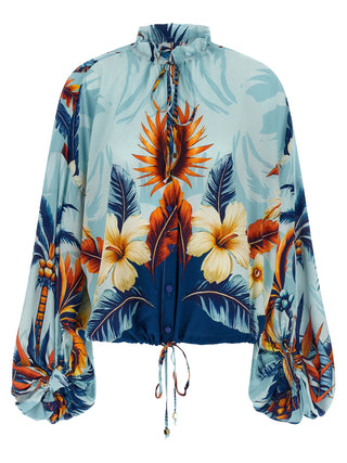 Blue Silk Blouse