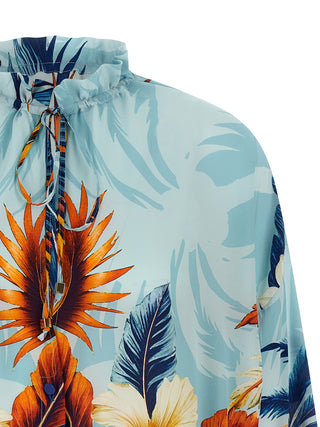 Blue Silk Blouse