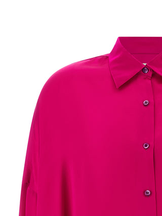 Blusa de seda fucsia