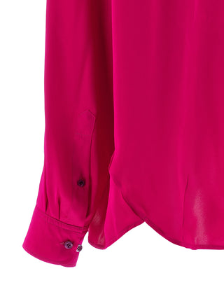 Blusa de seda fucsia