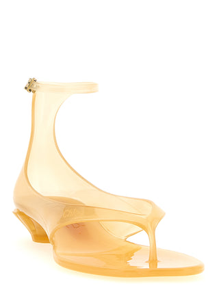 Bicolor Polyurethane Mid Heel Pumps