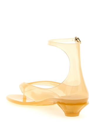 Bicolor Polyurethane Mid Heel Pumps