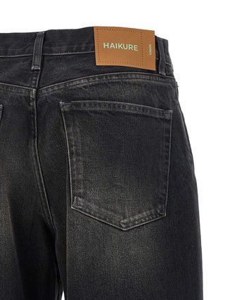 Black Cotton Flared Jeans