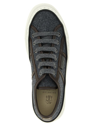 Gray Virgin Wool Low Top Sneakers