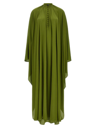 Bicolor Silk Long Dress