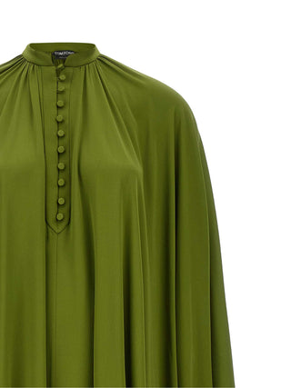 Bicolor Silk Long Dress