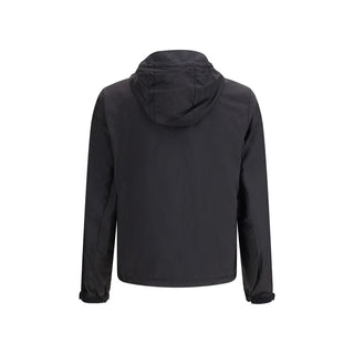 Chaqueta con capucha negra de poliamida reciclada