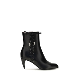 Black Calf Leather Bos Taurus Lace-Up Boots