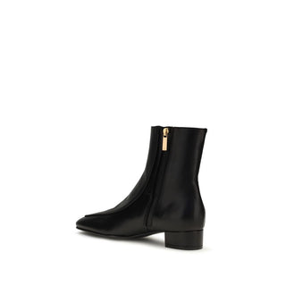 Black Calf Leather Bos Taurus Ankle Boots