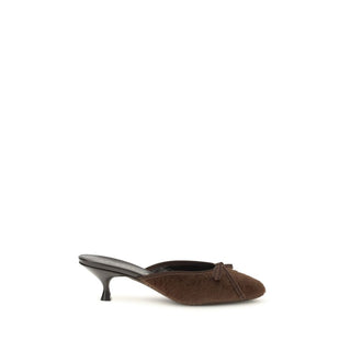 Sandalias de tacón stiletto de cuero de becerro marrón Bos Taurus