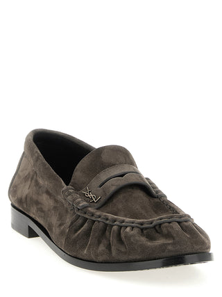 Brown Calfskin Slip-On Loafers