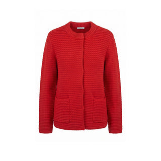 Cárdigan rojo de algodón para mujer