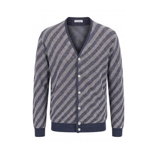 Blue Linen Men Cardigan