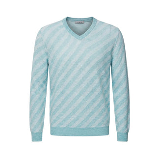 Suéter azul claro de lino para hombre