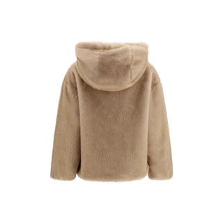 Beige Polyester Full-Length Jacket