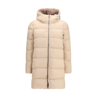 Beige Polyester Full-Length Jacket