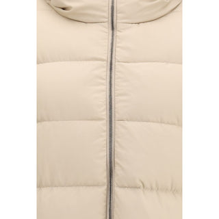 Beige Polyester Full-Length Jacket