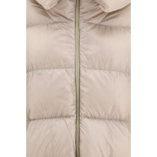 Beige Goose Down Full-Length Jacket