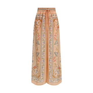 Multicolor Silk Casual Pants