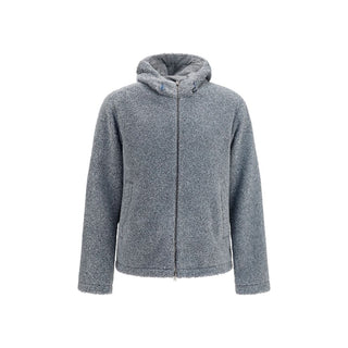 Gray Polyester Full-Length Jacket