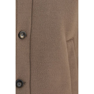 Brown Polyester Full-Length Jacket