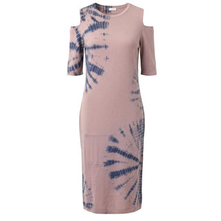 Vestido de algodón morado para mujer