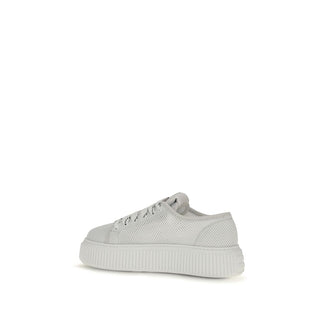 White Polyamide Platform Sneakers