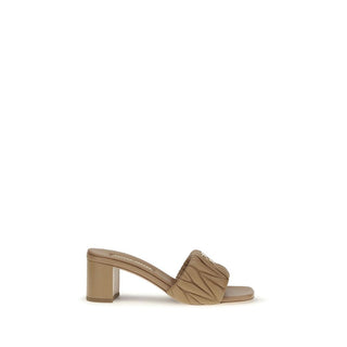 Sandalias de plataforma beige de cordero Ovis Aries