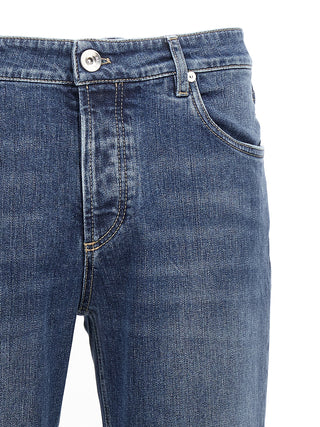 Blue Cotton Slim Fit Jeans