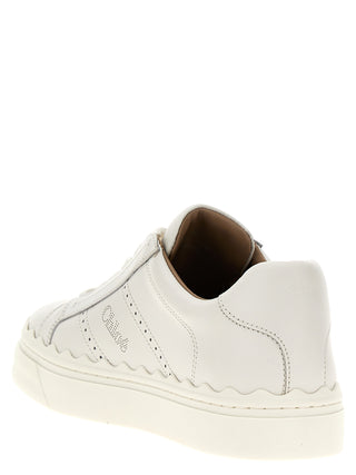 White Leather Low Top Sneakers