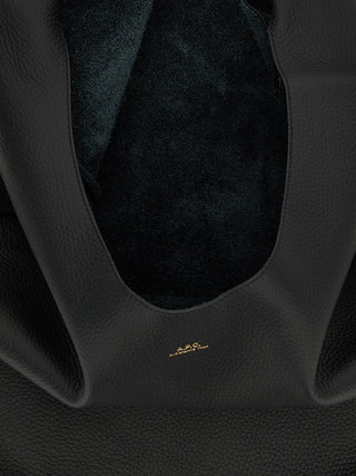 Black Calfskin Shoulder Bag
