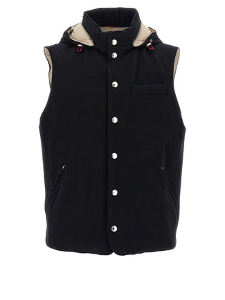 Black Wool Sleeveless Jacket
