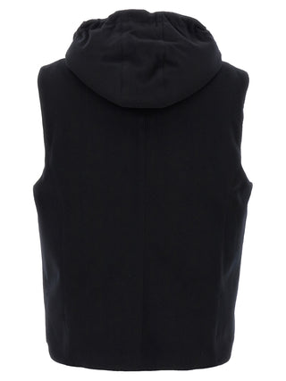 Black Wool Sleeveless Jacket