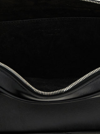 Black Calfskin Shoulder Bag
