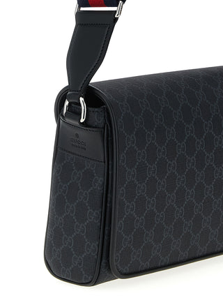 Black Polyethylene Crossbody Bag