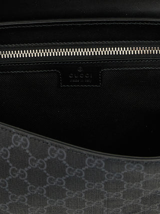 Black Polyethylene Crossbody Bag