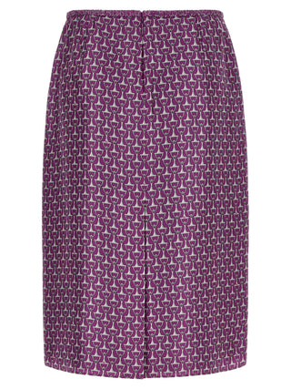 Purple Silk Midi Skirt