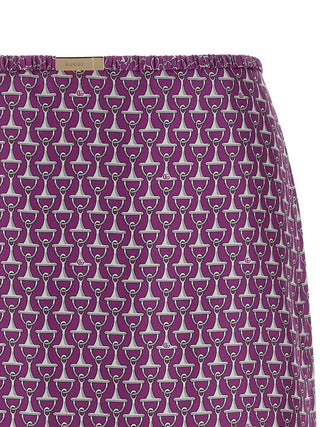 Purple Silk Midi Skirt