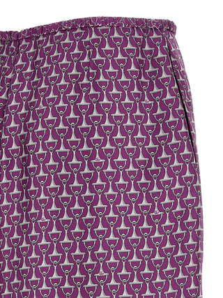 Purple Silk Midi Skirt