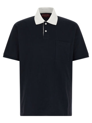 Blue Cotton Polo Shirt